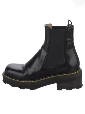 Gabriela Hearst Black Chelsea Platform Boot US7.5 IT37.5